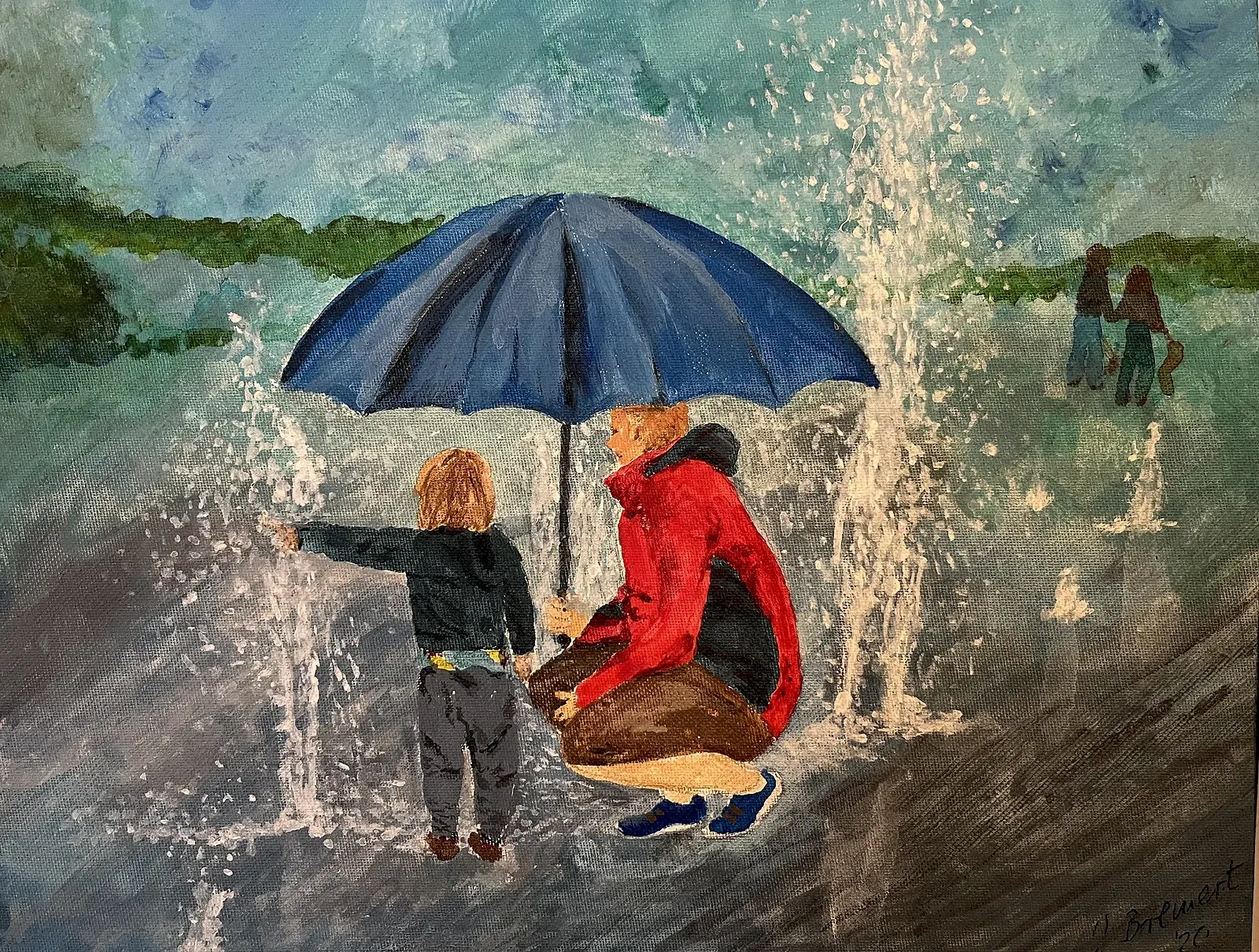 Am Springbrunnen — Gemälde von Jutta