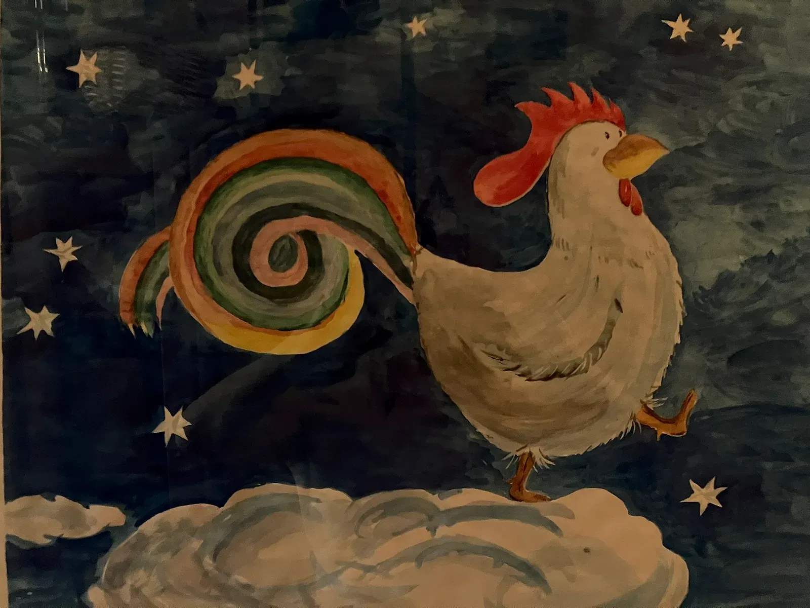 Hahn auf der Wolke — Gemälde von Jutta