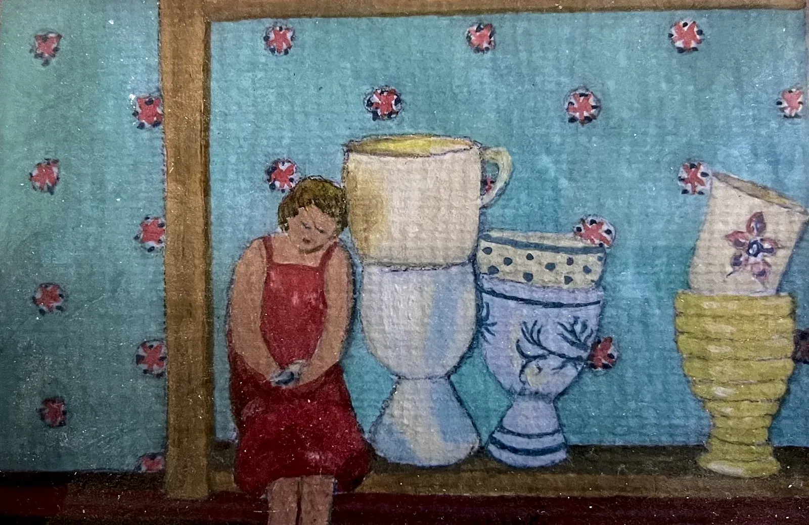 Mädchen mit Tassen — Gemälde von Jutta