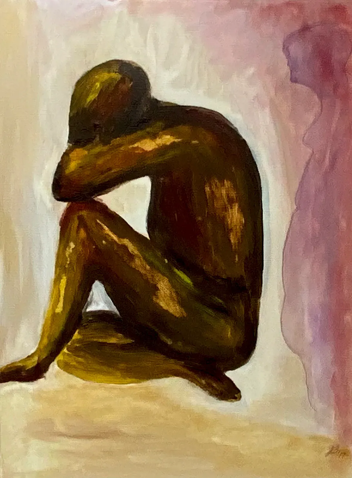 Sitzender Akt — Gemälde von Jutta