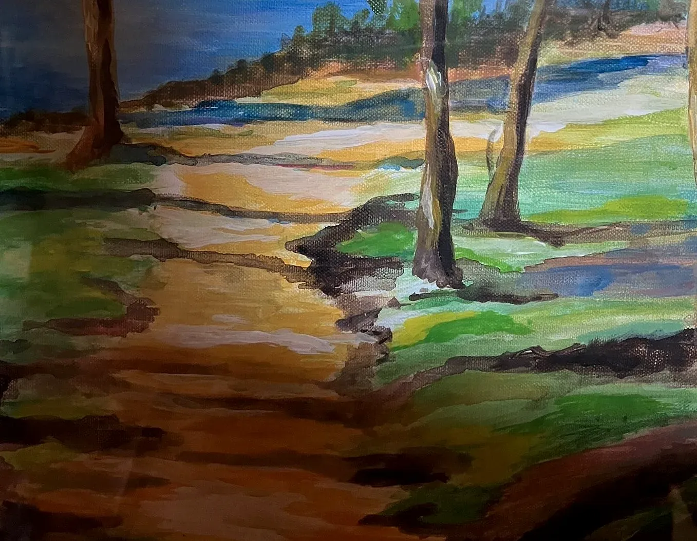 Ufer im Frühling — Gemälde von Jutta