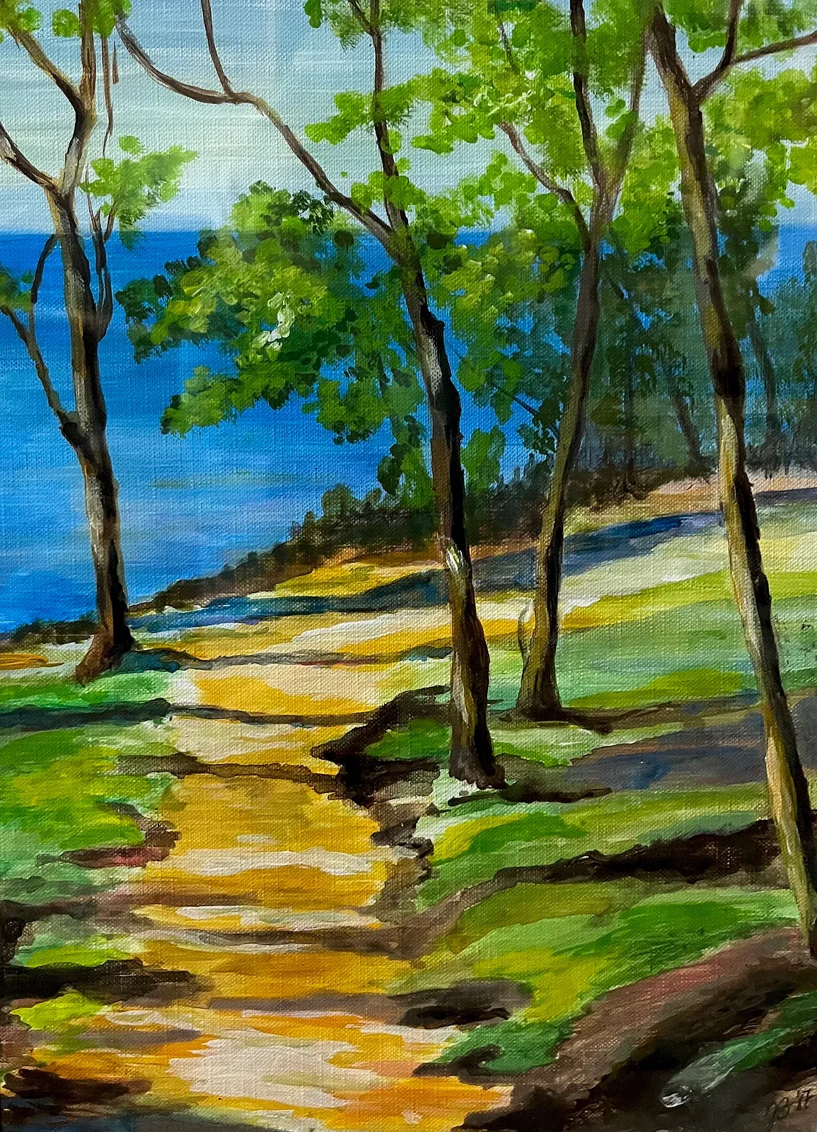 Waldweg zum Meer — Gemälde von Jutta