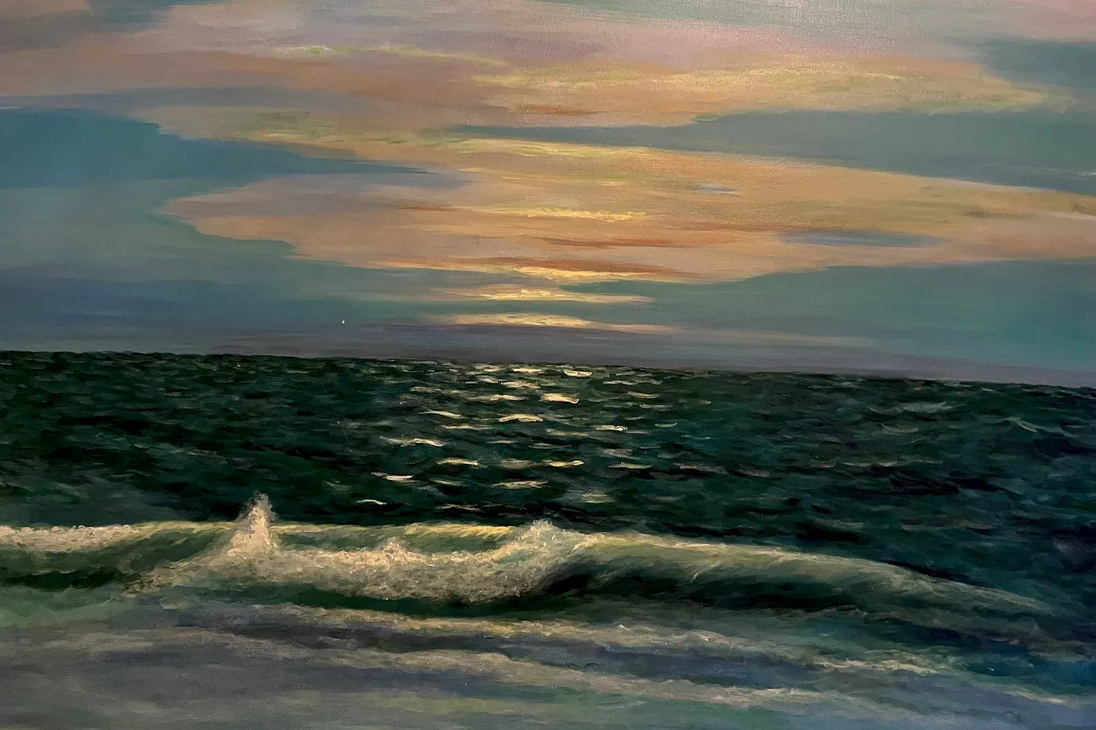 Welle im Abendlicht — Gemälde von Jutta