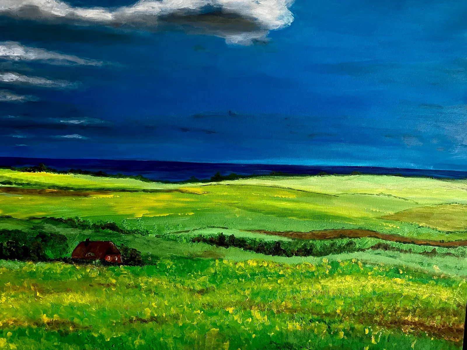 Wiesen an der Küste — Gemälde von Jutta